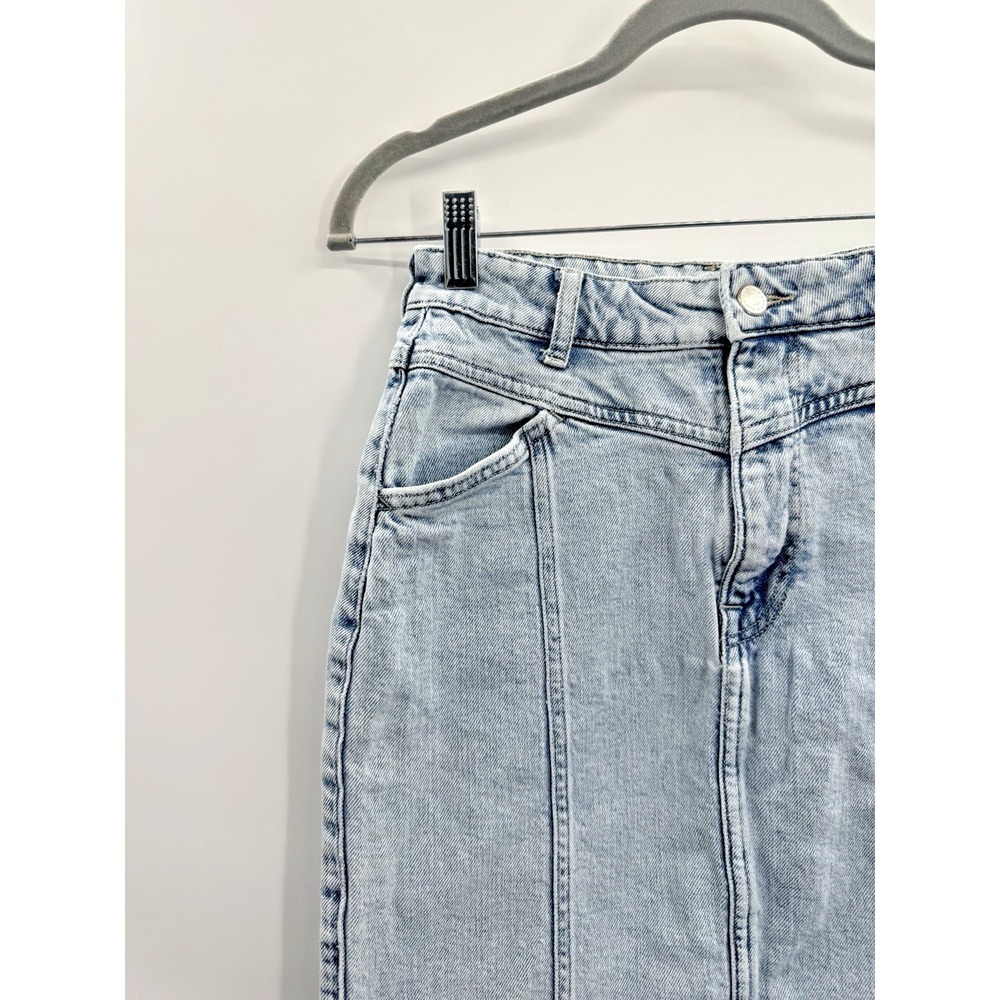 Y2K Jean Skirt H&M 4 XS Low Rise Denim Acid Wash Retro Classic Pocket Streetwear